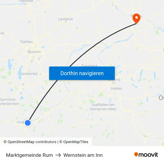 Marktgemeinde Rum to Wernstein am Inn map