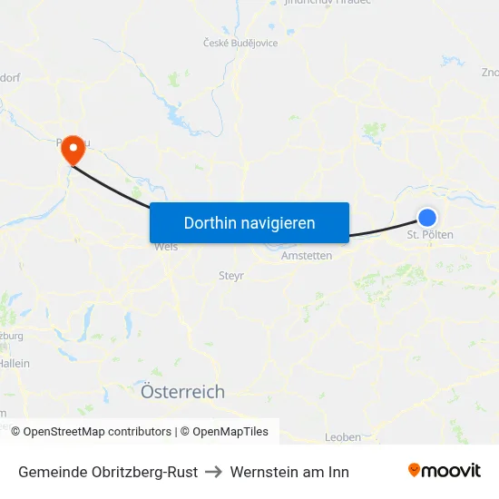 Gemeinde Obritzberg-Rust to Wernstein am Inn map