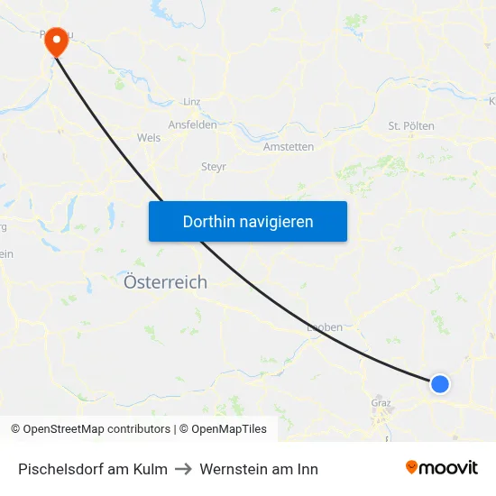 Pischelsdorf am Kulm to Wernstein am Inn map