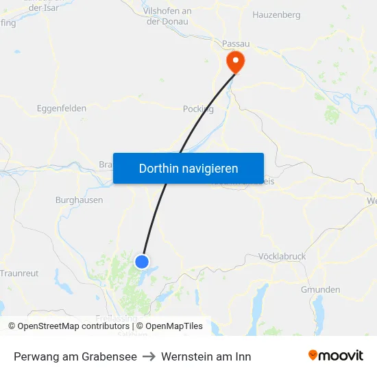 Perwang am Grabensee to Wernstein am Inn map