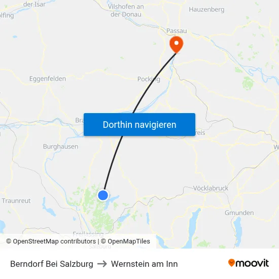 Berndorf Bei Salzburg to Wernstein am Inn map