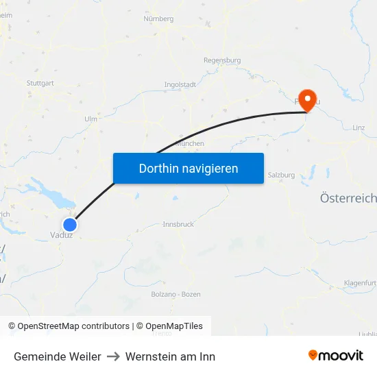 Gemeinde Weiler to Wernstein am Inn map