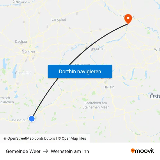 Gemeinde Weer to Wernstein am Inn map