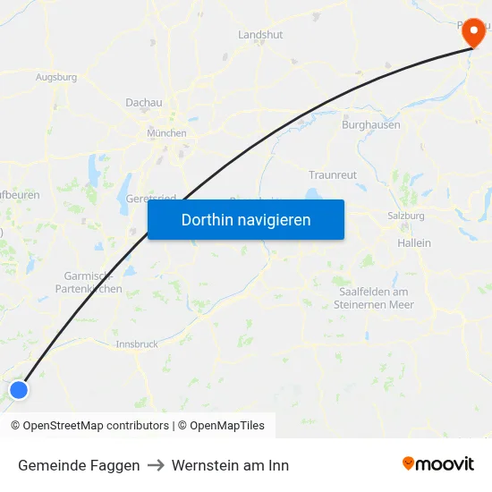Gemeinde Faggen to Wernstein am Inn map