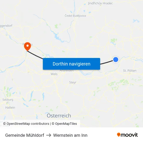 Gemeinde Mühldorf to Wernstein am Inn map