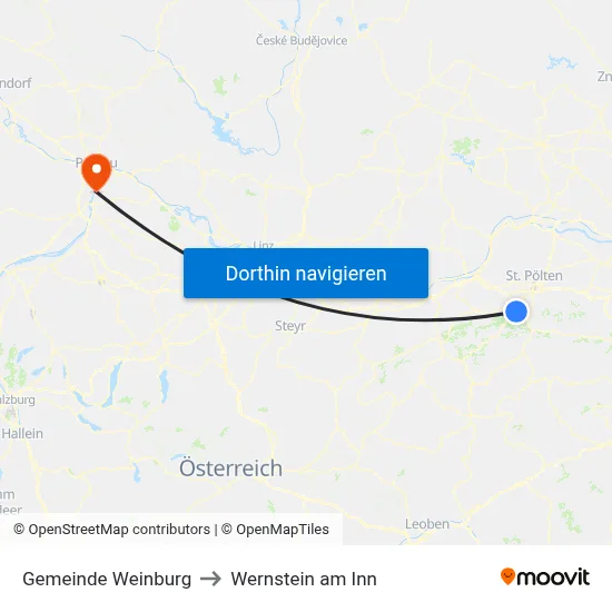 Gemeinde Weinburg to Wernstein am Inn map