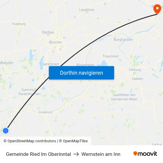 Gemeinde Ried Im Oberinntal to Wernstein am Inn map