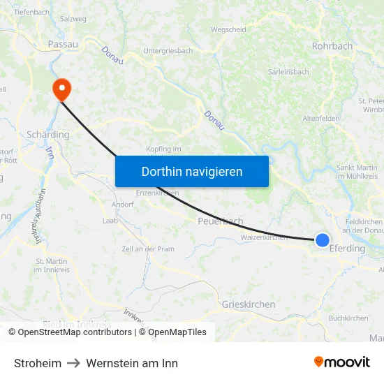 Stroheim to Wernstein am Inn map