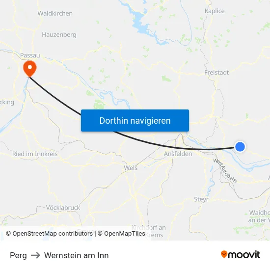 Perg to Wernstein am Inn map