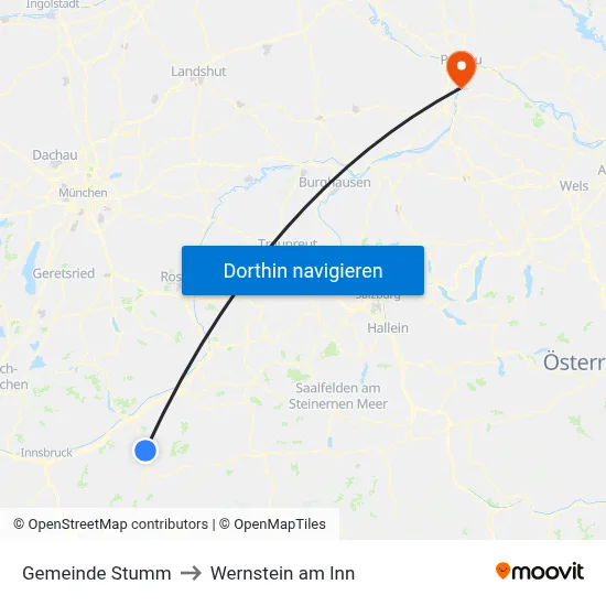Gemeinde Stumm to Wernstein am Inn map