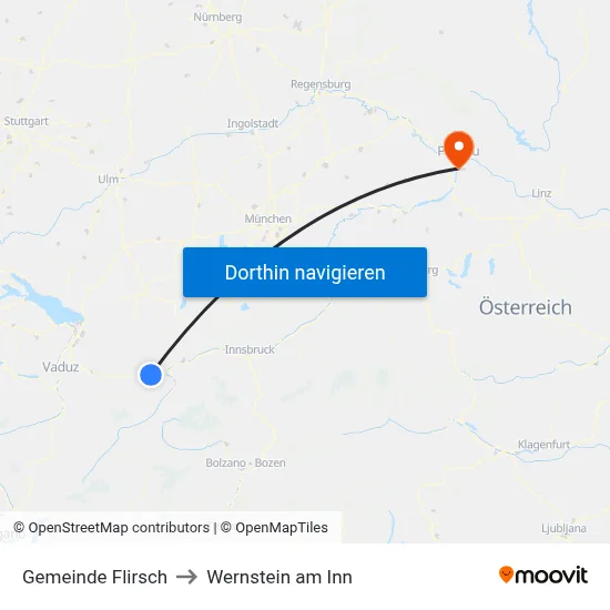 Gemeinde Flirsch to Wernstein am Inn map