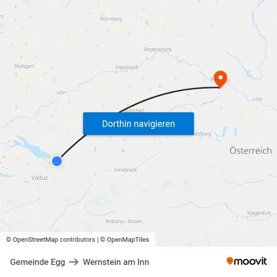 Gemeinde Egg to Wernstein am Inn map