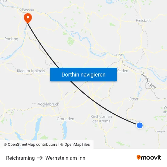 Reichraming to Wernstein am Inn map