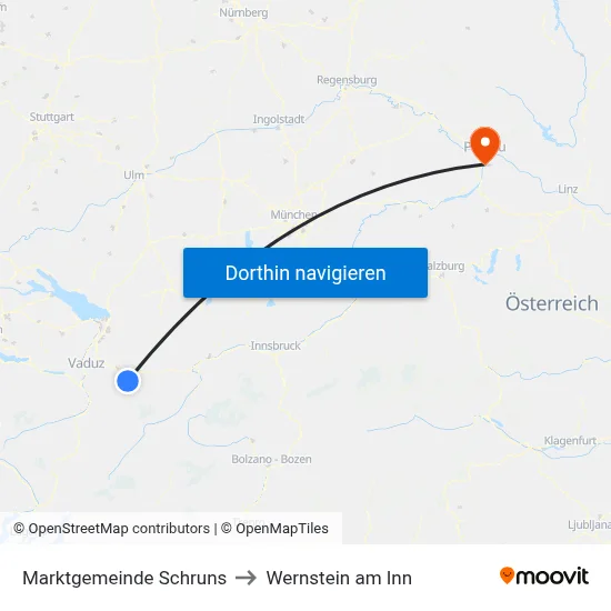 Marktgemeinde Schruns to Wernstein am Inn map