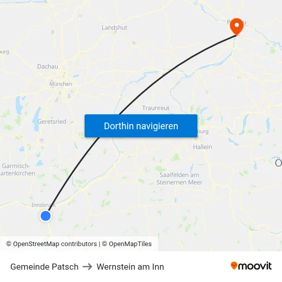 Gemeinde Patsch to Wernstein am Inn map