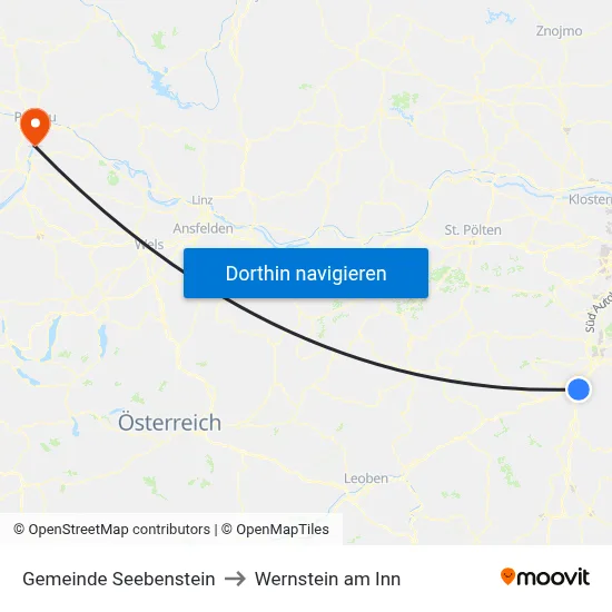 Gemeinde Seebenstein to Wernstein am Inn map