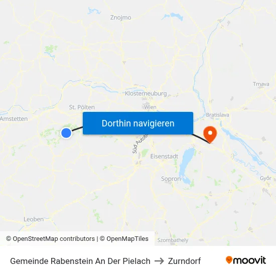 Gemeinde Rabenstein An Der Pielach to Zurndorf map