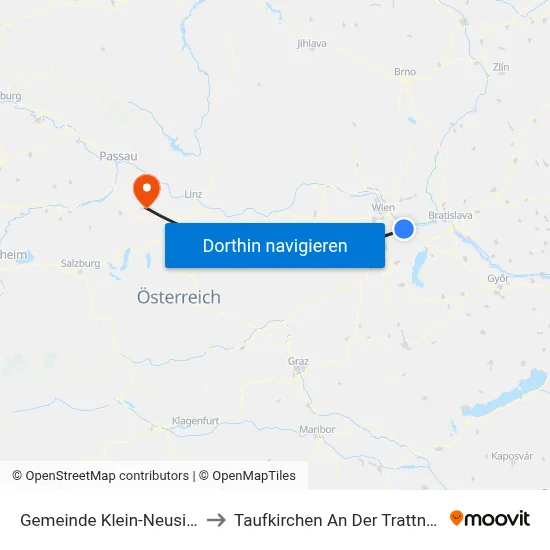 Gemeinde Klein-Neusiedl to Taufkirchen An Der Trattnach map