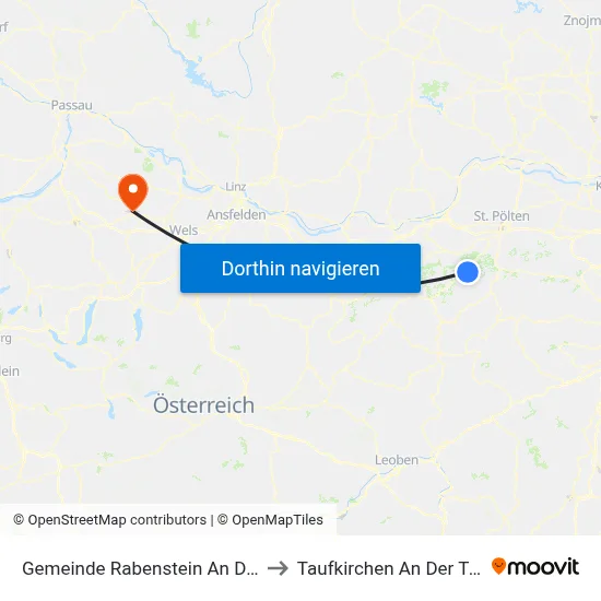 Gemeinde Rabenstein An Der Pielach to Taufkirchen An Der Trattnach map