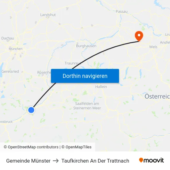 Gemeinde Münster to Taufkirchen An Der Trattnach map