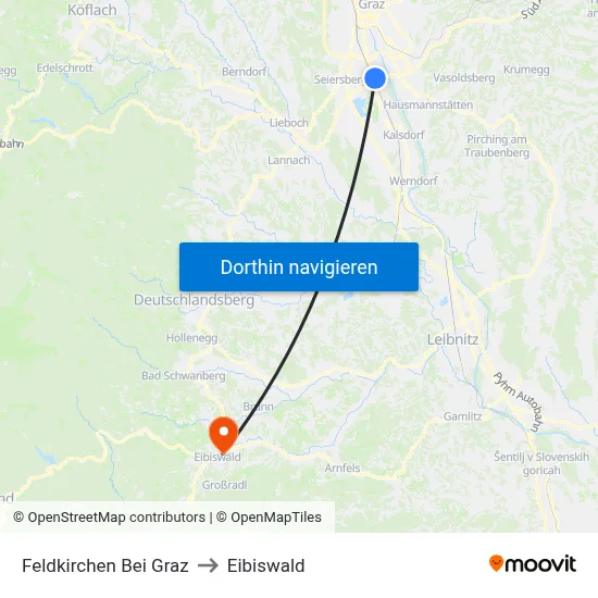 Feldkirchen Bei Graz to Eibiswald map
