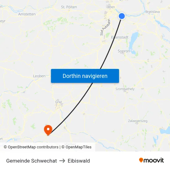 Gemeinde Schwechat to Eibiswald map