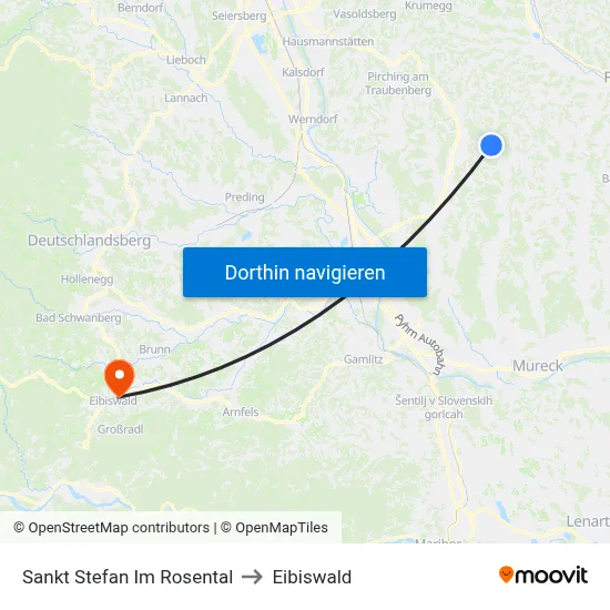 Sankt Stefan Im Rosental to Eibiswald map