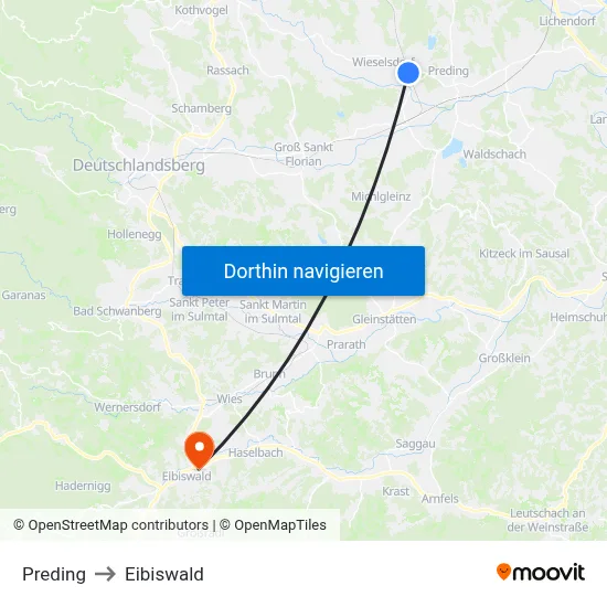 Preding to Eibiswald map