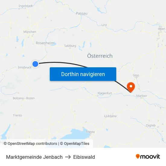 Marktgemeinde Jenbach to Eibiswald map