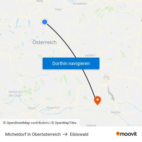 Micheldorf In Oberösterreich to Eibiswald map