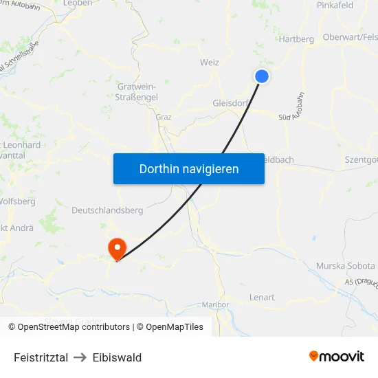Feistritztal to Eibiswald map