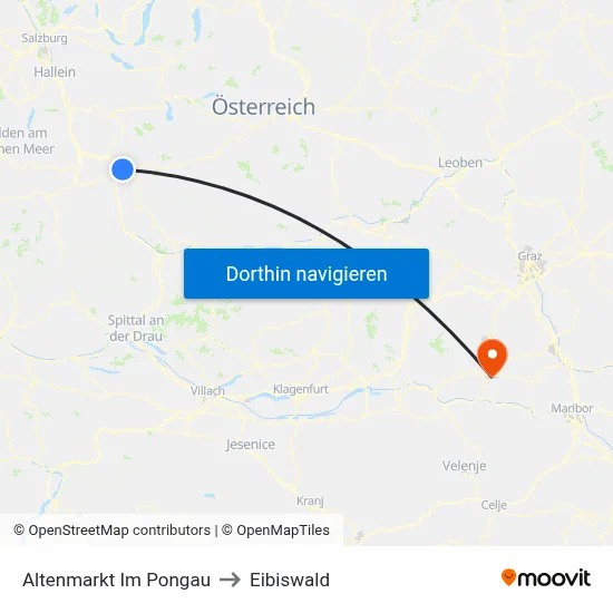 Altenmarkt Im Pongau to Eibiswald map