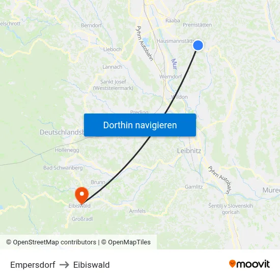 Empersdorf to Eibiswald map