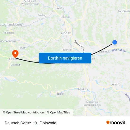 Deutsch Goritz to Eibiswald map