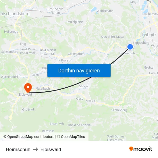 Heimschuh to Eibiswald map
