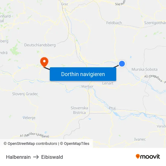 Halbenrain to Eibiswald map