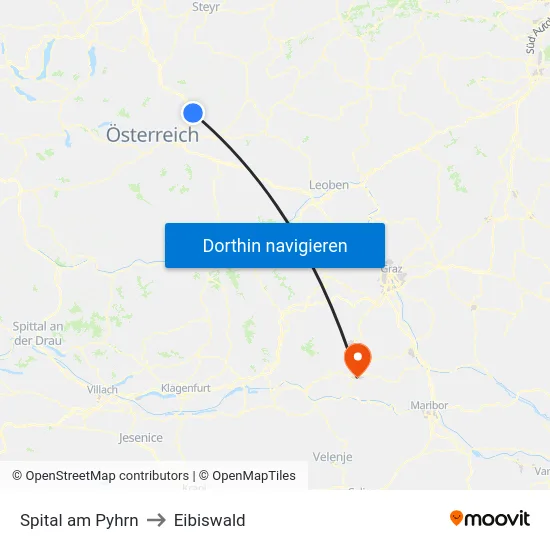 Spital am Pyhrn to Eibiswald map