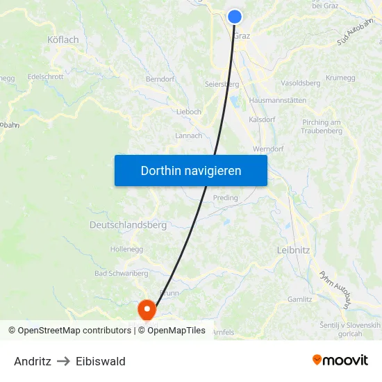 Andritz to Eibiswald map
