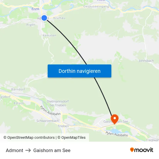 Admont to Gaishorn am See map