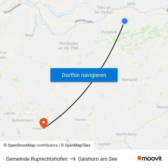 Gemeinde Ruprechtshofen to Gaishorn am See map