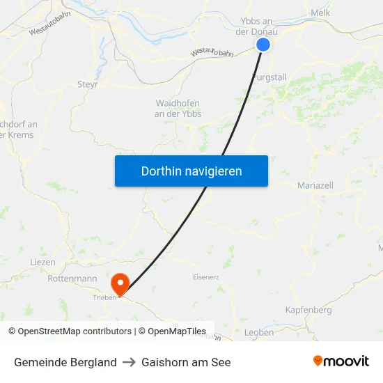 Gemeinde Bergland to Gaishorn am See map