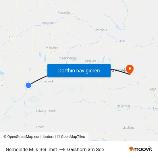 Gemeinde Mils Bei Imst to Gaishorn am See map