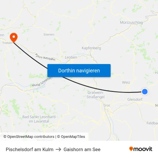 Pischelsdorf am Kulm to Gaishorn am See map