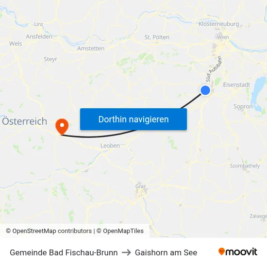 Gemeinde Bad Fischau-Brunn to Gaishorn am See map