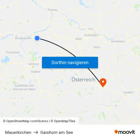 Mauerkirchen to Gaishorn am See map