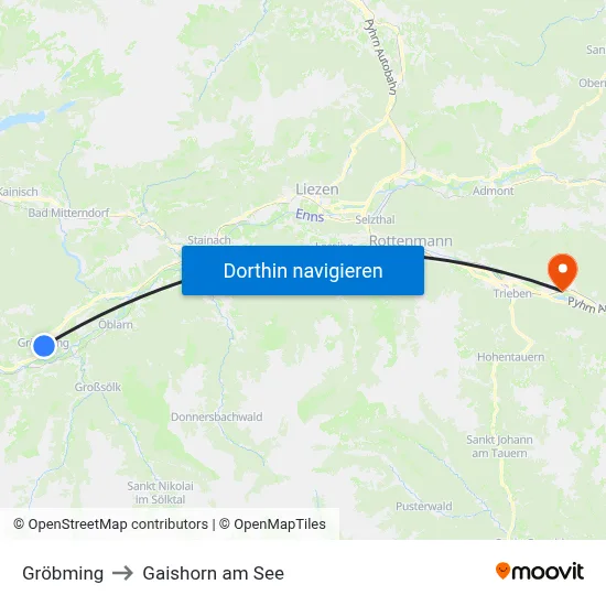 Gröbming to Gaishorn am See map