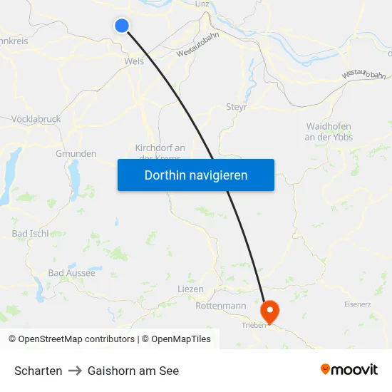 Scharten to Gaishorn am See map
