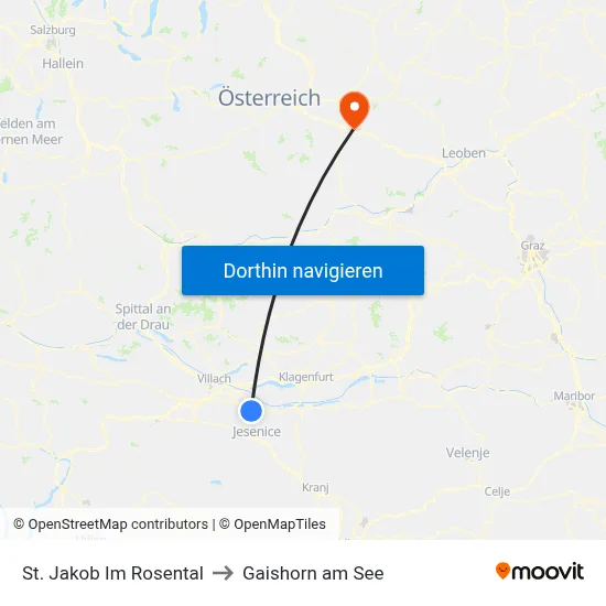 St. Jakob Im Rosental to Gaishorn am See map