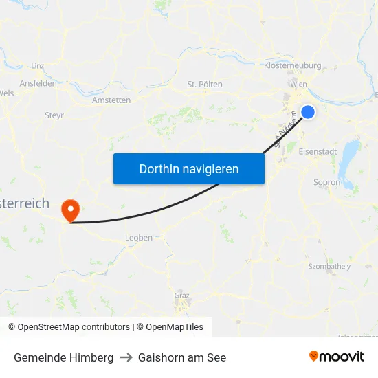 Gemeinde Himberg to Gaishorn am See map