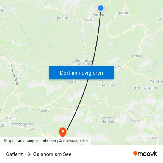 Gaflenz to Gaishorn am See map